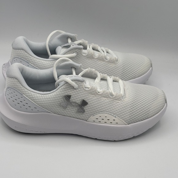 Under Armour Shoes - Under Armour Charged Surge 4 Shoes Women Size 7.5 White Grey Running 3027007-100